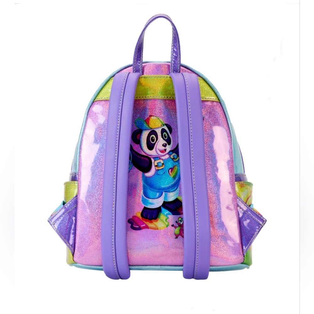 Loungefly Lisa Frank Color Block Mini Backpack Double Strap Shoulder Bag Purse - Picture 2 of 9